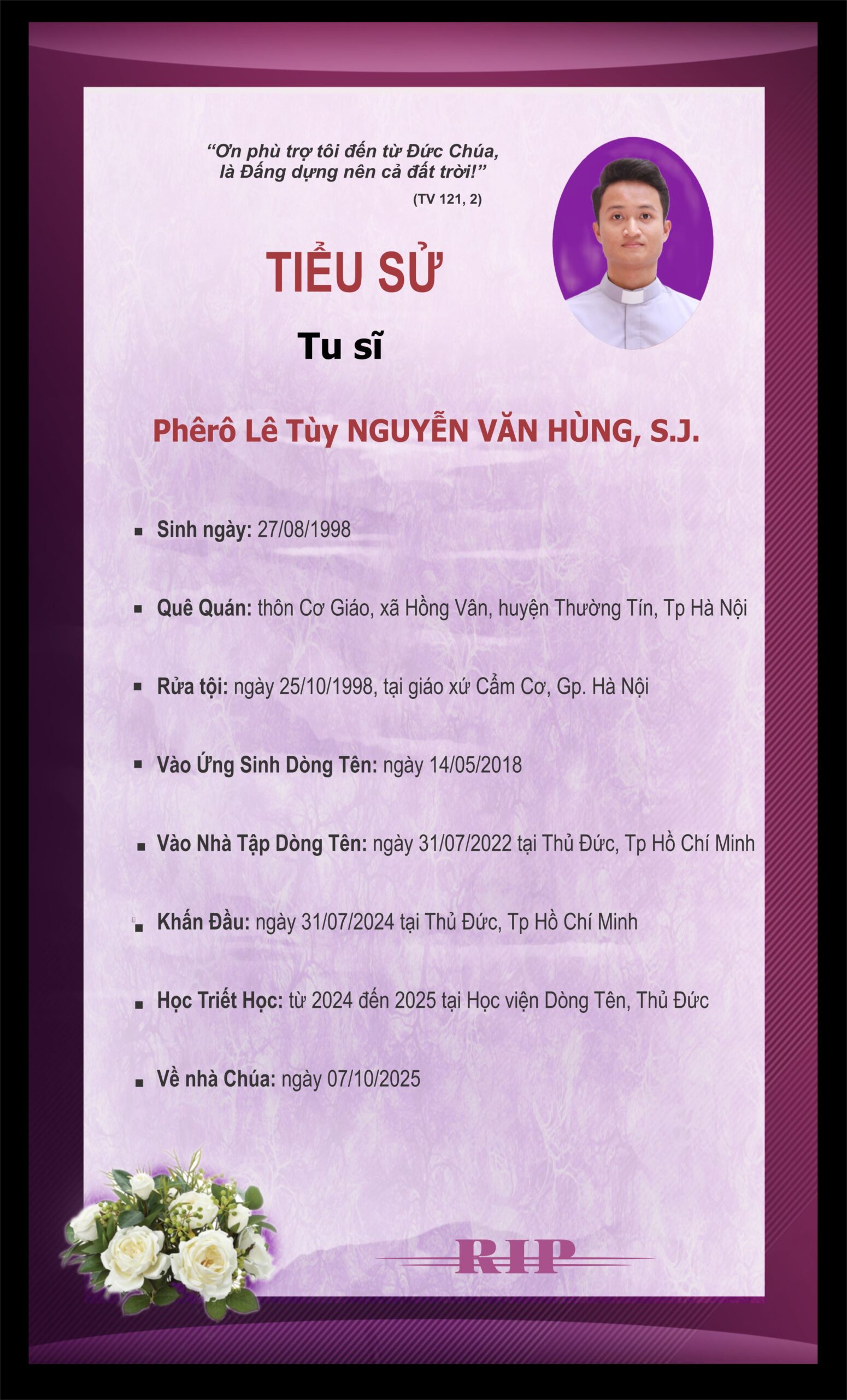 tieu-su-nvhung-scaled-1 Thương xót Tu sĩ Dòng Tên Việt Nam qua đời ở tuổi 27