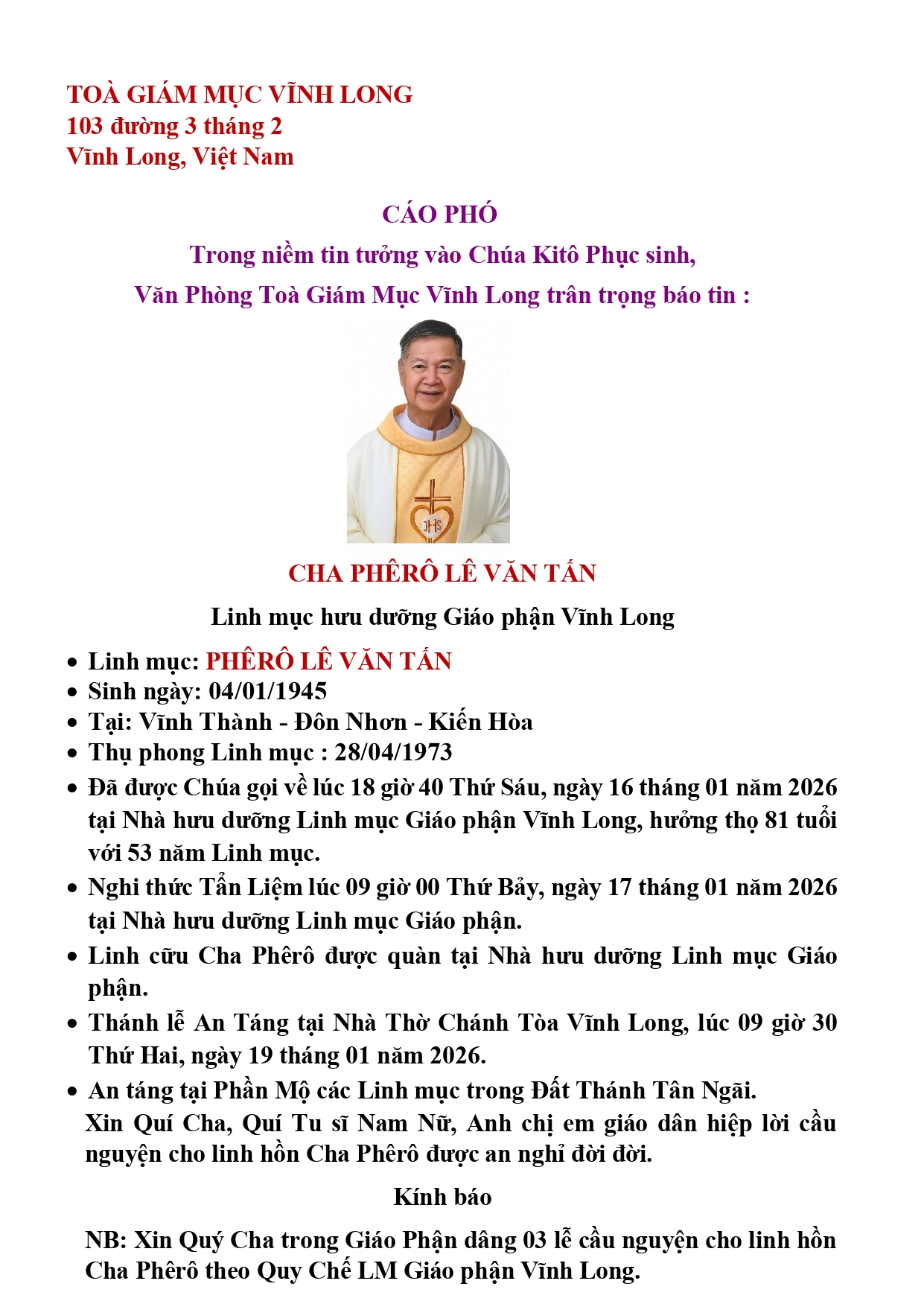 cao-pho-cha-phero-le-van-tanpage0001 Cáo phó Linh mục Phêrô Lê Văn Tấn – Giáo phận Vĩnh Long