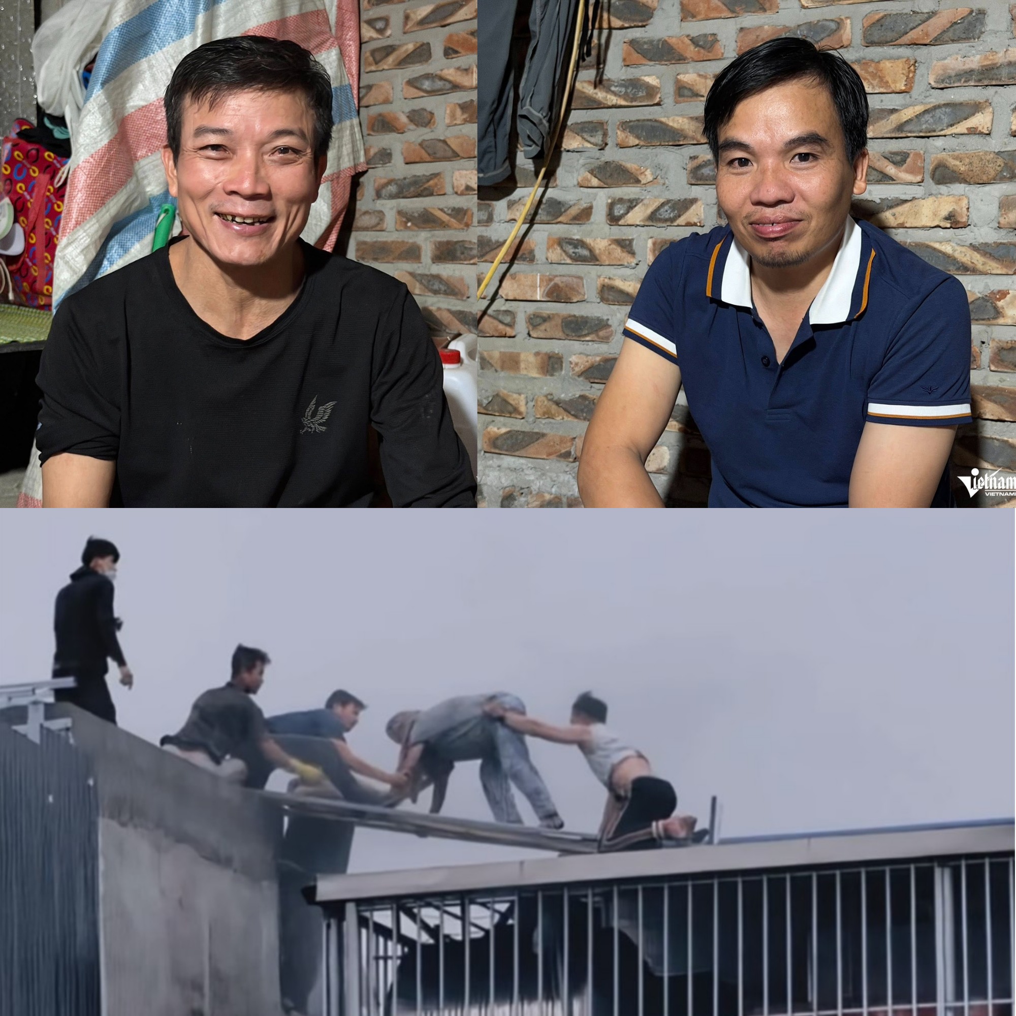 2'người hùng' trong vụ cứu 7 người bị kẹt trong đám cháy ở Hà Nội